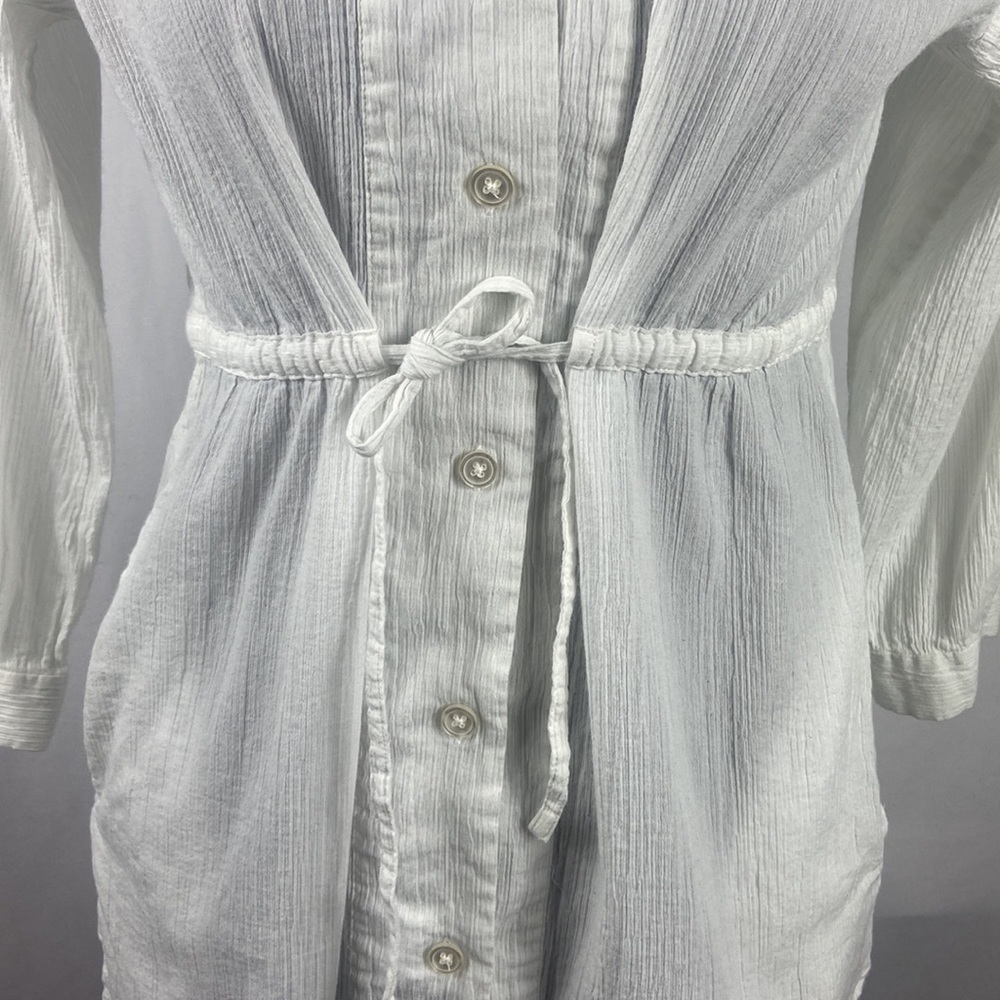 French Connection 100% Linen Long Sleeve Button Down Dress - Picture 4 of 6